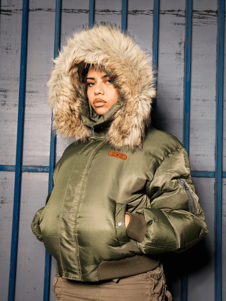 FINESSE* MERCENARY GREEN BOMBER - Image 4