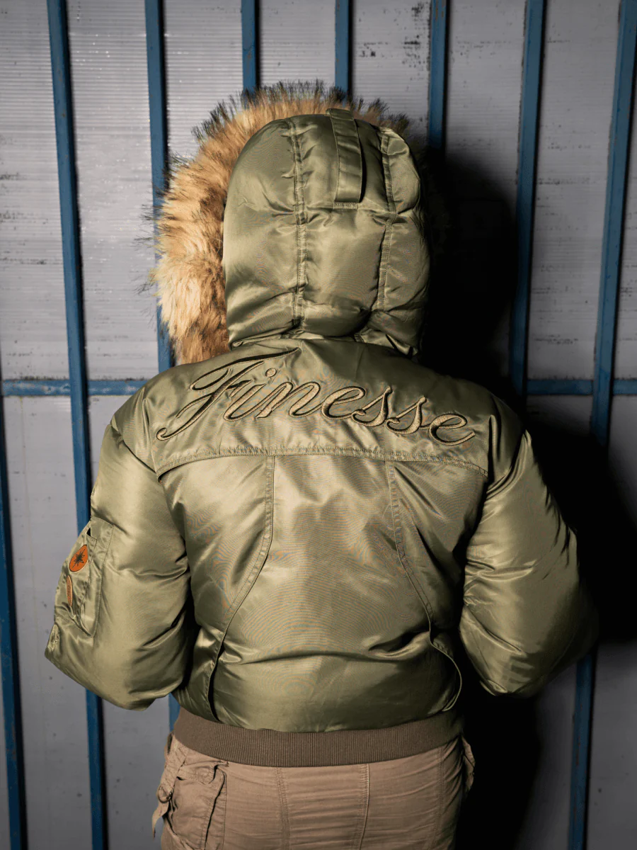 FINESSE* MERCENARY GREEN BOMBER - Image 5