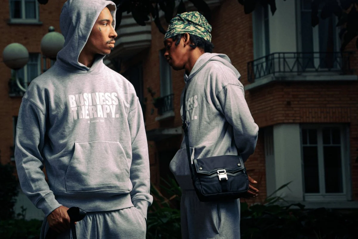 HOODIE "BUSINESS THERAPY" GREY PUFF - Image 6