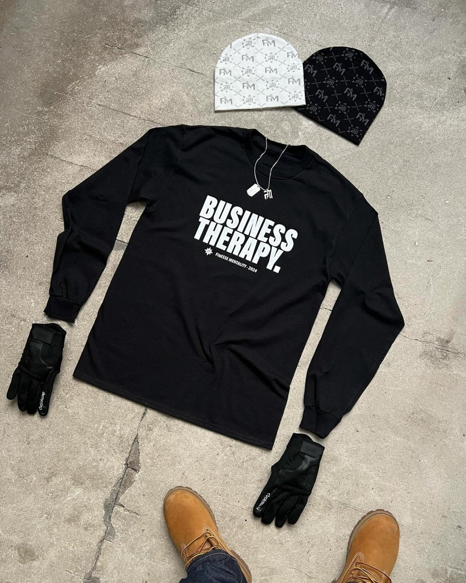 LONGSLEEVE "BUSINESS THERAPY" WHITE PUFF - Image 4